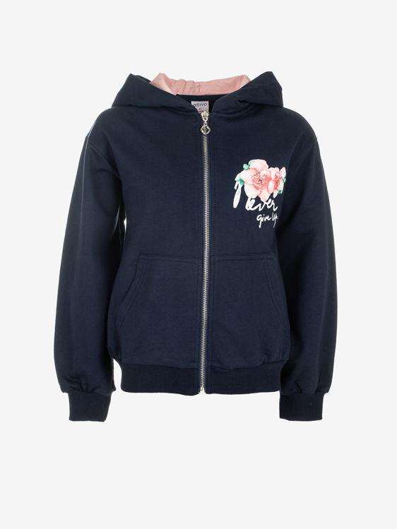 Picture of ND7666 HOODY ZIP UP IN 100% COTTON-FLOWER ON THE LEFT